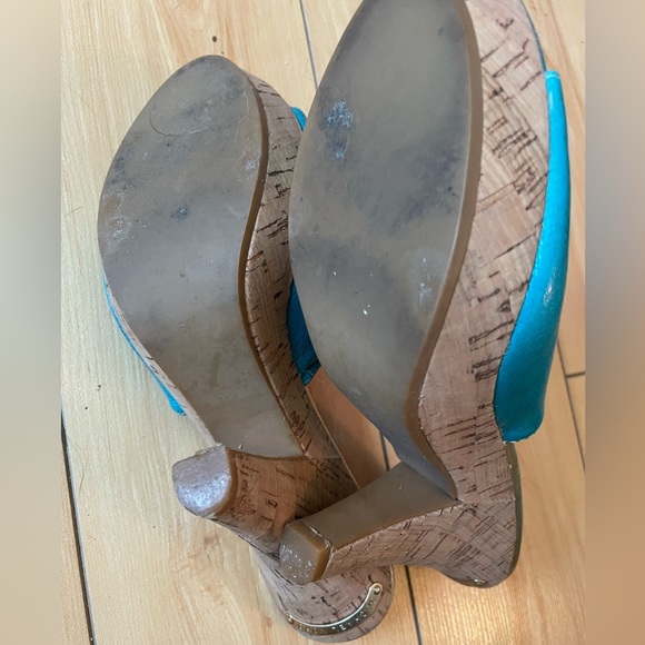 EUC MICHAEL Michael Kors Mule Tuquoise Platforms, S 6 - Picture 7 of 8